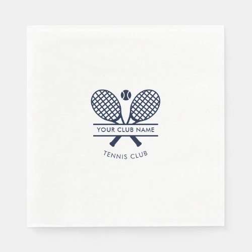 Club Name Tennis Team Navy Blue Logo Napkins