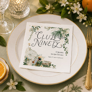 Club Ninety Garden Supper 90th Birthday Napkins