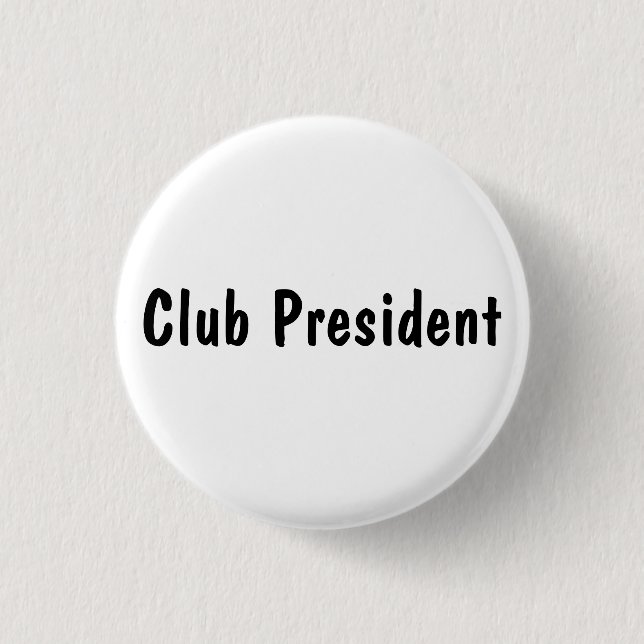 Club President Pinback Button (Front)