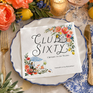 Club Sixty Coastal Garden Birthday Napkins