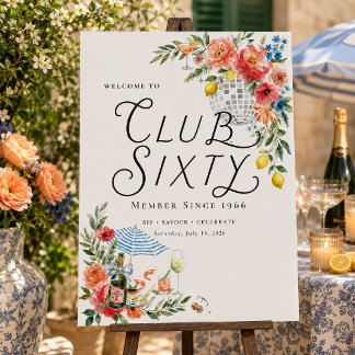 Club Sixty Coastal Garden Welcome Sign