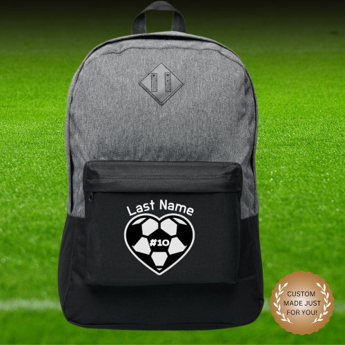 Club Soccer Custom Sports Backpack _ Heart 
