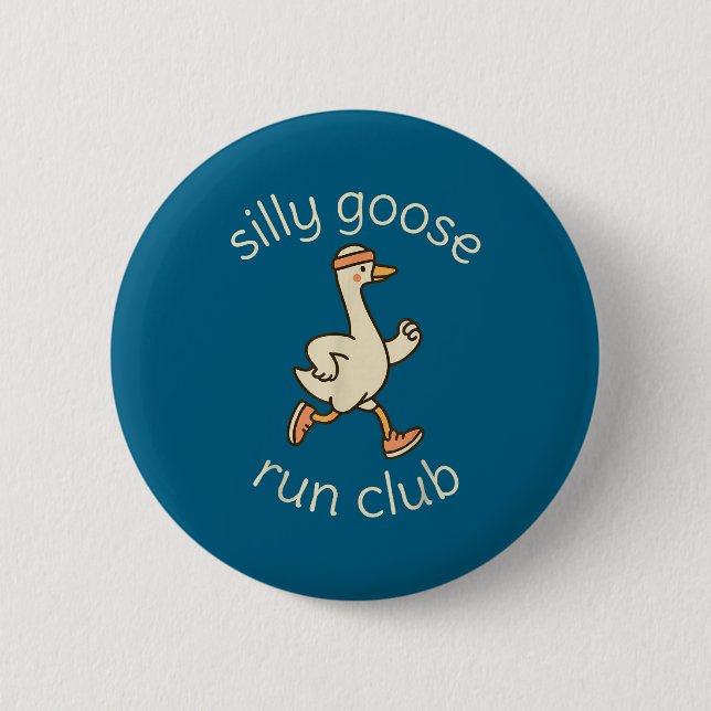 Club Sport Silly Marathon Gymer Running Goose Runn Button (Front)