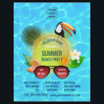 Club Summer Beach Party custom add photo and logo Flyer<br><div class="desc">Personalized Beach Party Invitation Flyers versatile for any type of club/association or organization.</div>