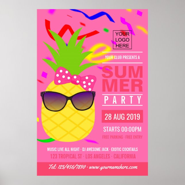 Club Summer Music Festival add logo advertisement Poster (Front)