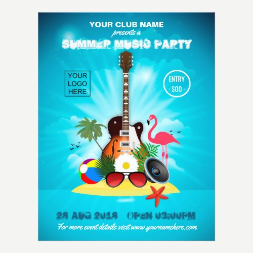 Club Summer Music Party add logo and photo Flyer