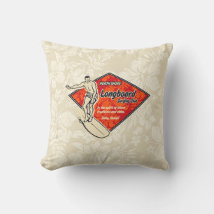 Club Surfing Diamond Hawaiian Reversible Throw Pillow
