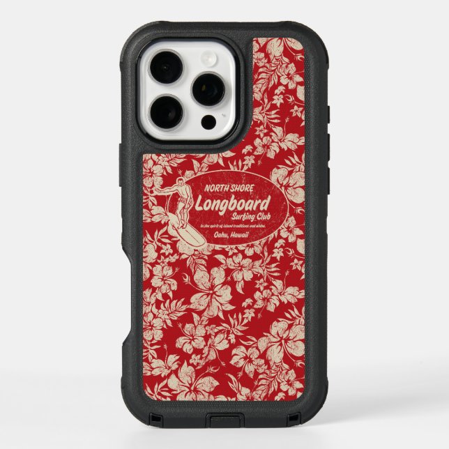 Club Surfing Hawaiian Retro Logo - Red Otterbox iPhone Case (Back)