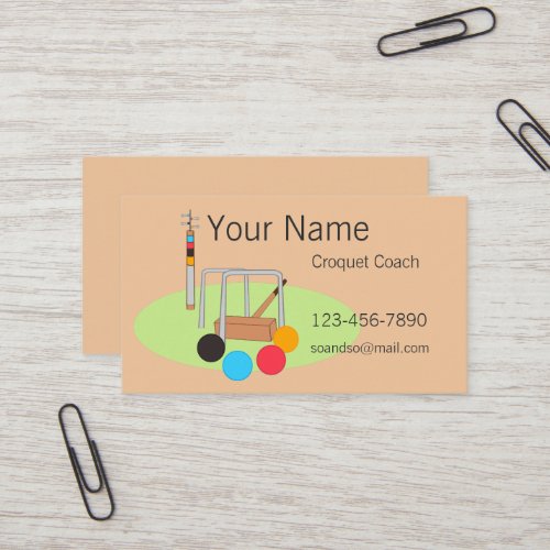 Club Team Player Personalized Croquet Business Card