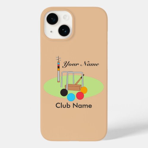 Club Team Player Personalized Croquet Case_Mate iPhone 14 Case