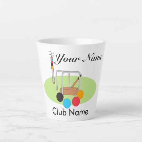 Club Team Player Personalized Croquet Latte Mug