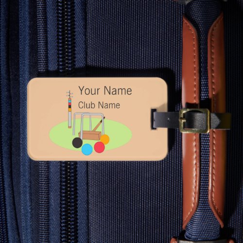 Club Team Player Personalized Croquet Luggage Tag