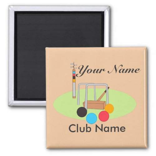 Club Team Player Personalized Croquet Magnet