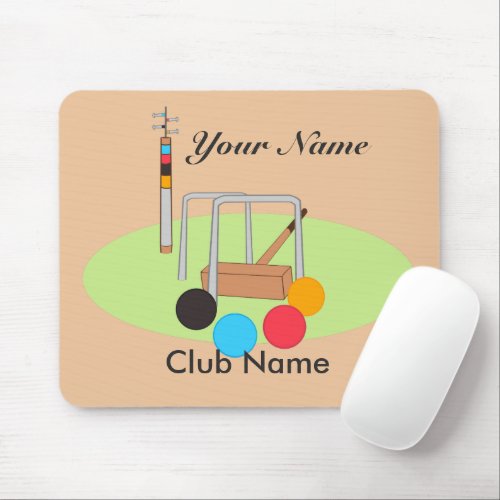 Club Team Player Personalized Croquet Mouse Pad