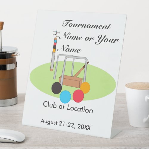 Club Team Player Personalized Croquet Pedestal Sign