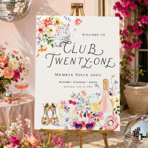 Club Twenty-One Garden Disco Welcome Sign