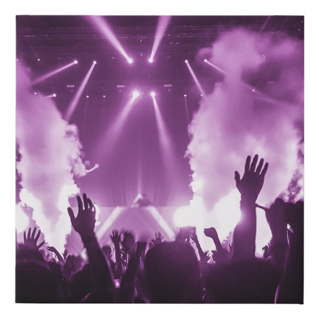 Club Vibe: Silhouette Dance Party 2020 Faux Canvas Print (Front)