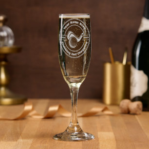 Clubbing And Chugging Custom Golf Etched Gift Champagne Flute