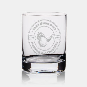 Clubbing And Chugging Custom Golf Etched Gift Rocks Glass