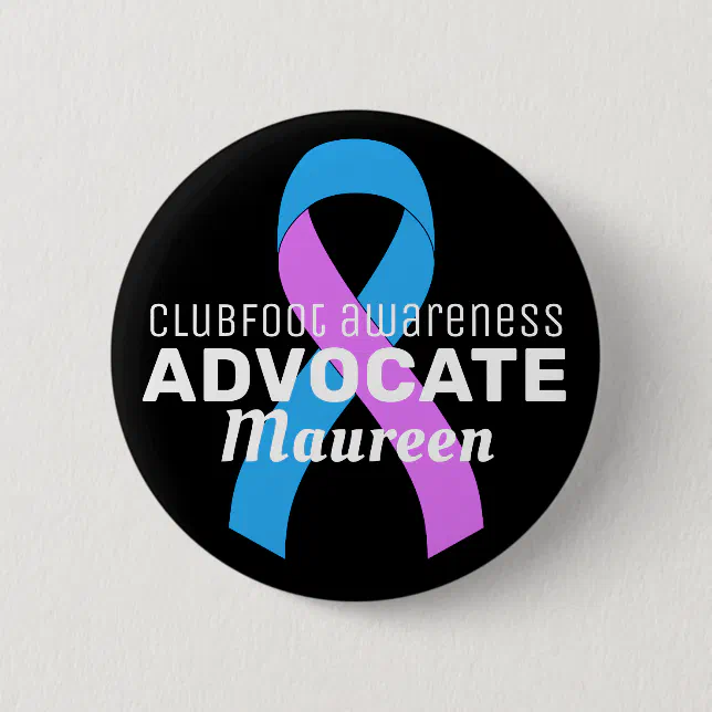 Clubfoot Awareness Advocate Ribbon Black Button | Zazzle