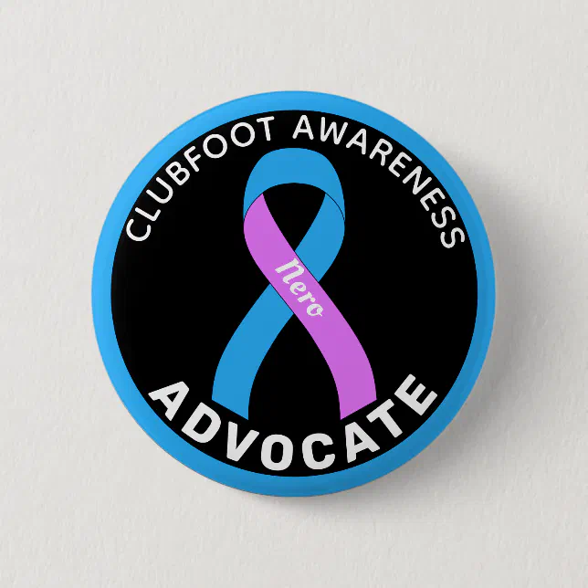 Clubfoot Awareness Advocate Ribbon Black Button | Zazzle