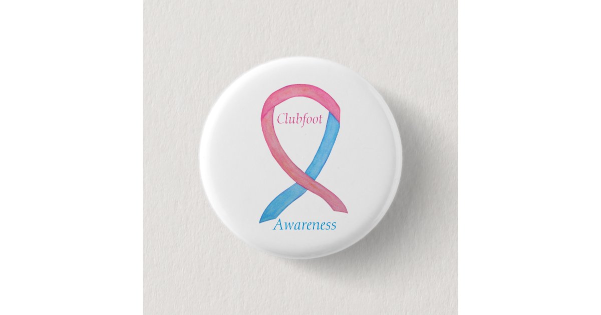 Clubfoot Awareness Ribbon Custom Pin Buttons | Zazzle