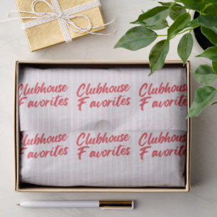 Clubhouse Favorites Pink And Red Typography Tissue Paper