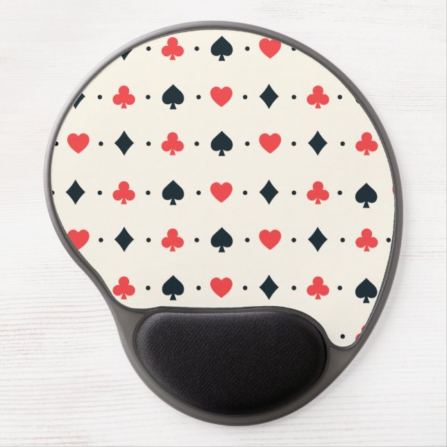 Clubs Diamonds Hearts & Spades Poker Card Game Fun Gel Mouse Pad (Front)