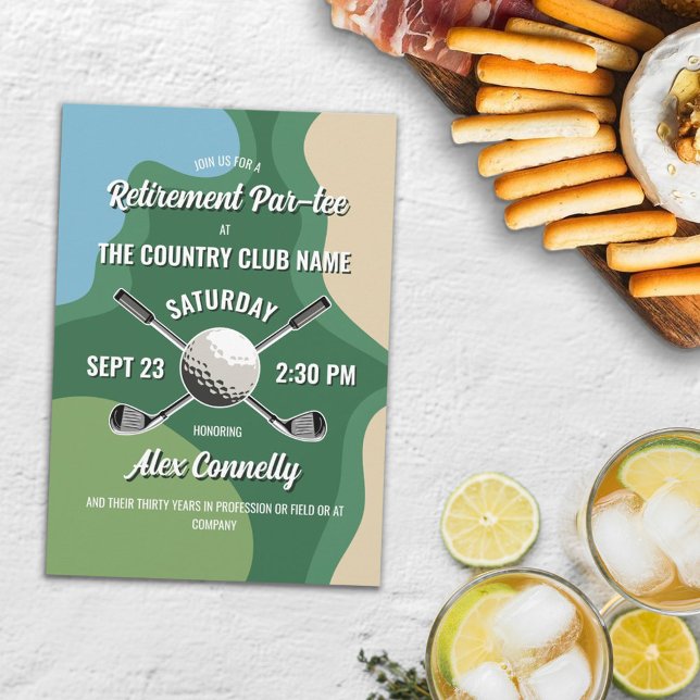 Clubs Golf Course Themed Retirement Par-tee Invitation (Creator Uploaded)