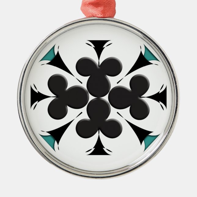 Clubs Metal Ornament (Front)