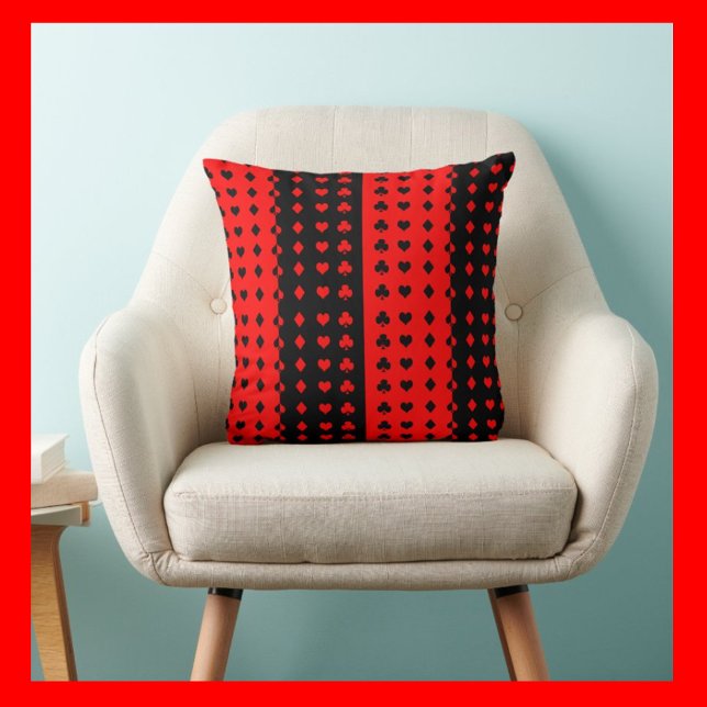 Clubs, spades, hearts, diamonds - cool      throw pillow (Creator Uploaded)
