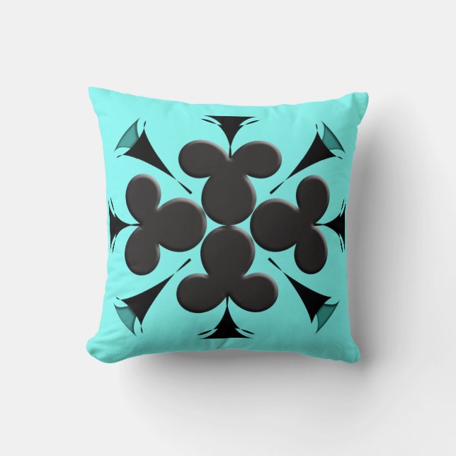 Clubs Throw Pillow (Front)