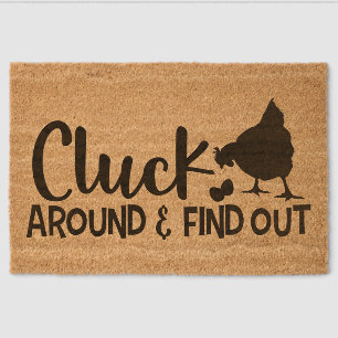 Cluck Around & Find Out Funny Chicken Doormat – Fa Fiber Doormat