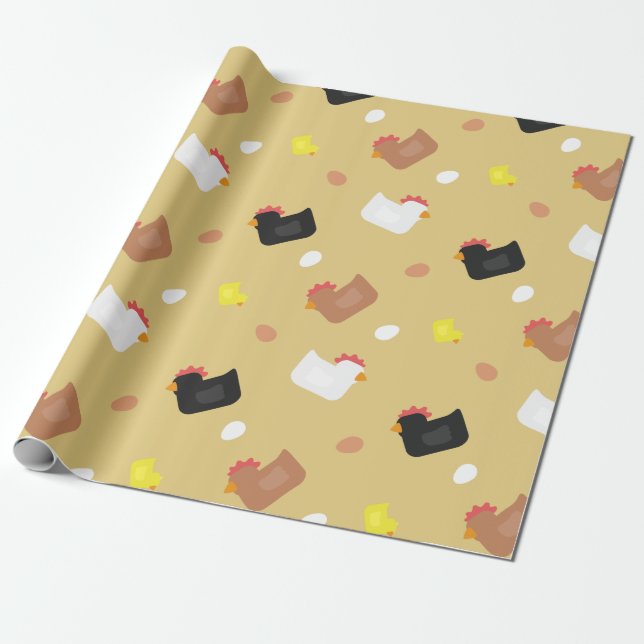 Cluck Cluck Wrapping Paper (Unrolled)