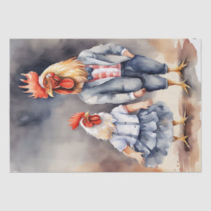 Cluck Couture: Fashionable Chickens in Decoupage Tissue Paper