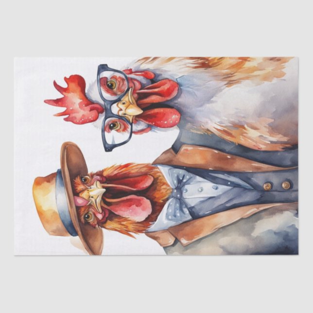 Cluck Couture: Fashionable Chickens in Decoupage Tissue Paper (Front)