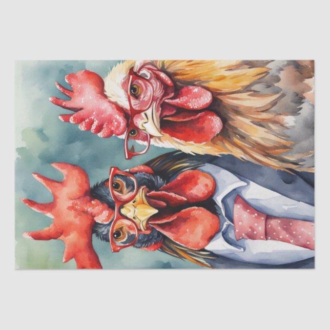 Cluck Couture: Fashionable Chickens in Decoupage Tissue Paper (Front)