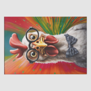 Cluck & Gasp: Shocked Chicken Face Decoupage Tissue Paper