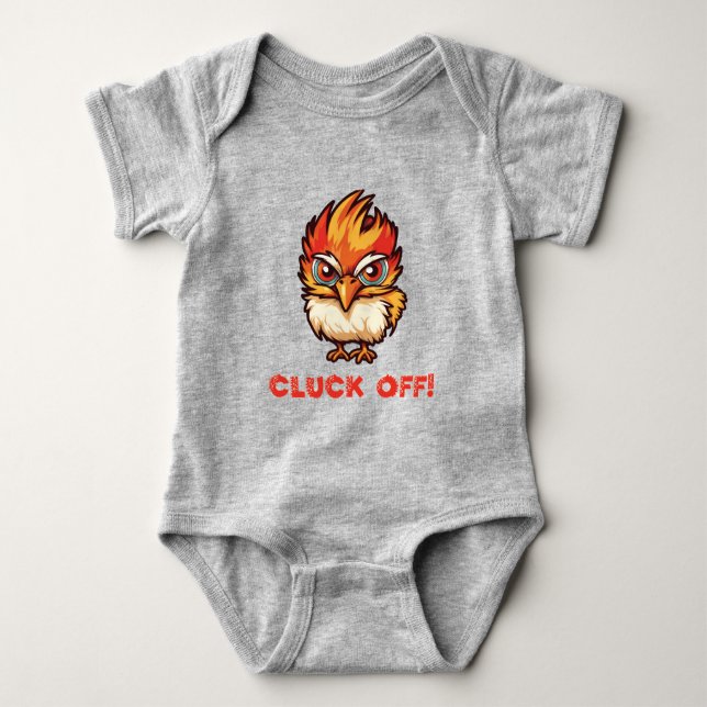 Cluck Off| Funny Chicken Baby Bodysuit (Front)