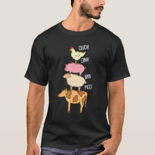 Cluck Oink Baa Moo Animal Farm Farmer Cow Pig And  T-Shirt