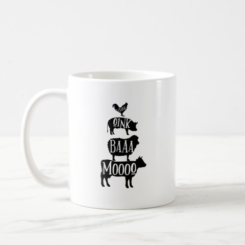 Cluck Oink Baa Moo _ Chicken Pig Sheep Cow Farmer  Coffee Mug