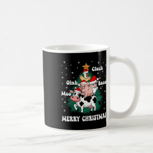 Cluck Oink Baa Moo Farm Animal Christmas Tree Merr Coffee Mug