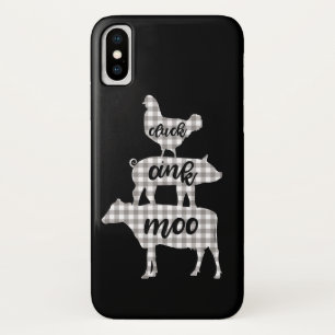 Cluck Oink Moo Chicken Cow Pig Farmhouse iPhone X Case