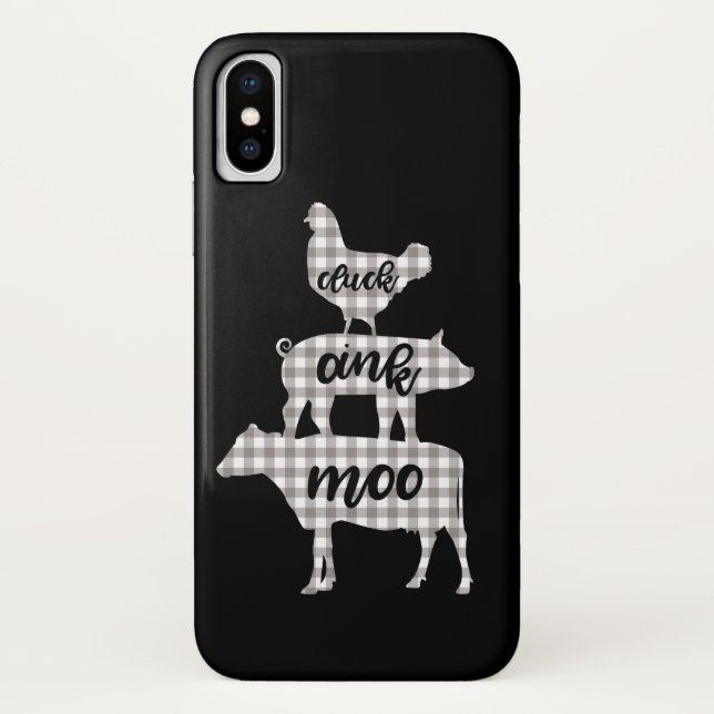Cluck Oink Moo Chicken Cow Pig Farmhouse Case-Mate iPhone Case (Back)