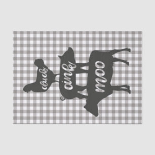 Cluck Oink Moo Chicken Cow Pig Farmhouse Country Tissue Paper