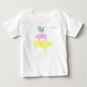 cluck, oink, moo Customizable Baby T-Shirt