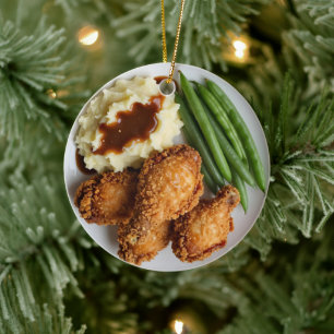 Cluck Yeah, It's Christmas! Funny Chicken Pun Ceramic Ornament