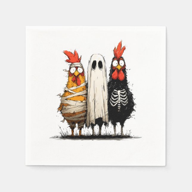 Cluckin’ Creepy Halloween Bash Napkins (Front)