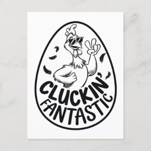 Cluckin' Fantastic Chicken-Themed Humorous Design Postcard