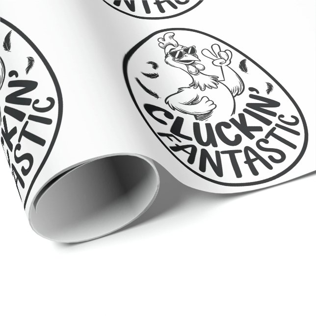 Cluckin' Fantastic Chicken-Themed Humorous Design  Wrapping Paper (Roll Corner)